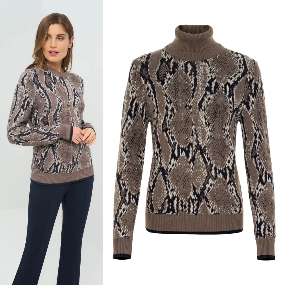 Anatomie Printed Archer Removable Turtleneck Sweater
